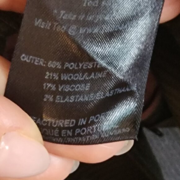 Ted Baker Flat Front Wool Blend Dress Pants - Gray with faint pink stripe - Picture 4 of 4